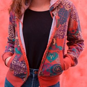 Abstract zip up hoodie